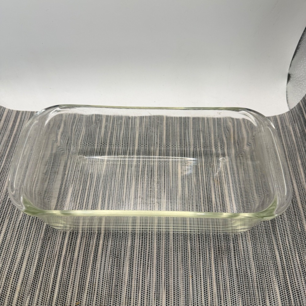 Pyrex 213 1.5 Qt Clear Glass Loaf Pan Rectangular Baking Dish with Handles USA